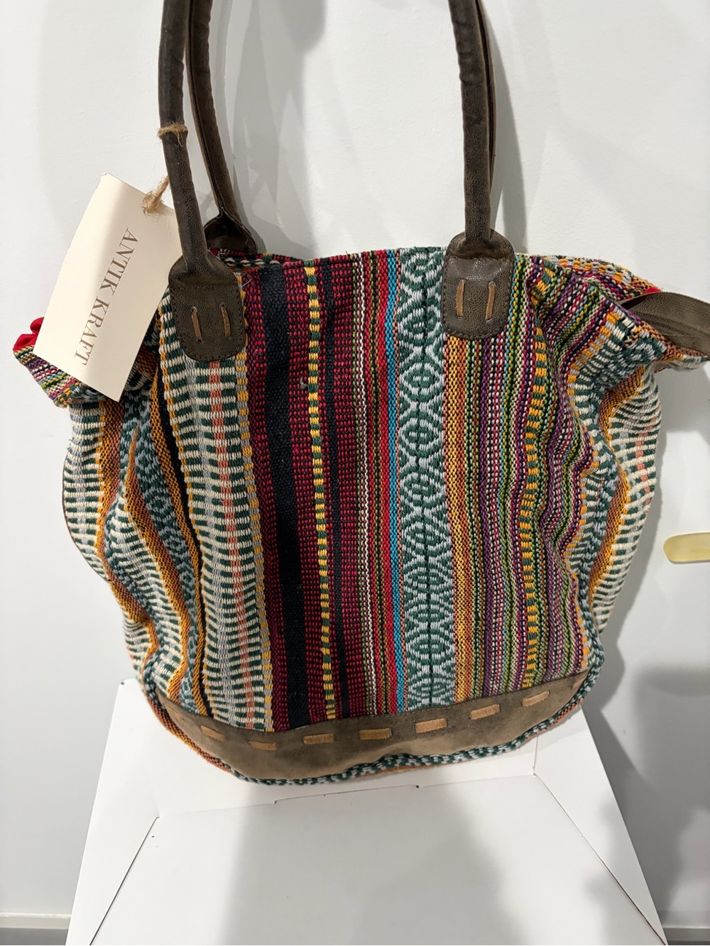 Antik Kraft Large Woven Tote Bag